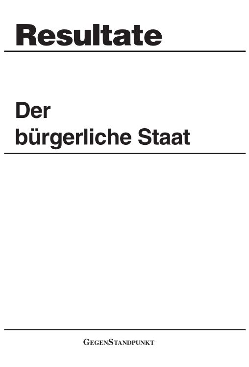 Der bürgerliche Staat