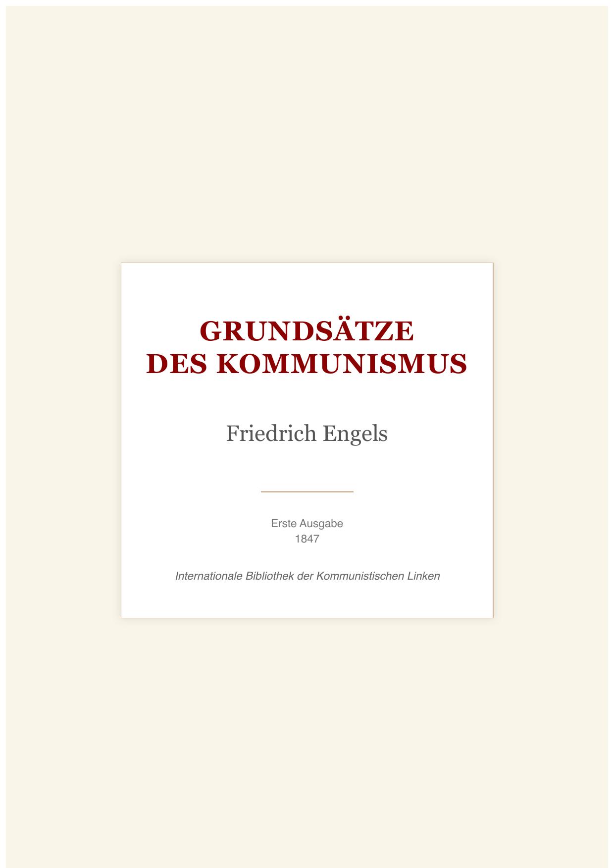 Grundsätze des Kommunismus