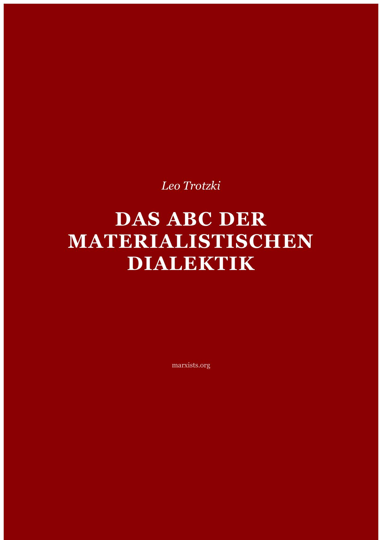 Das ABC der materialistischen Dialektik