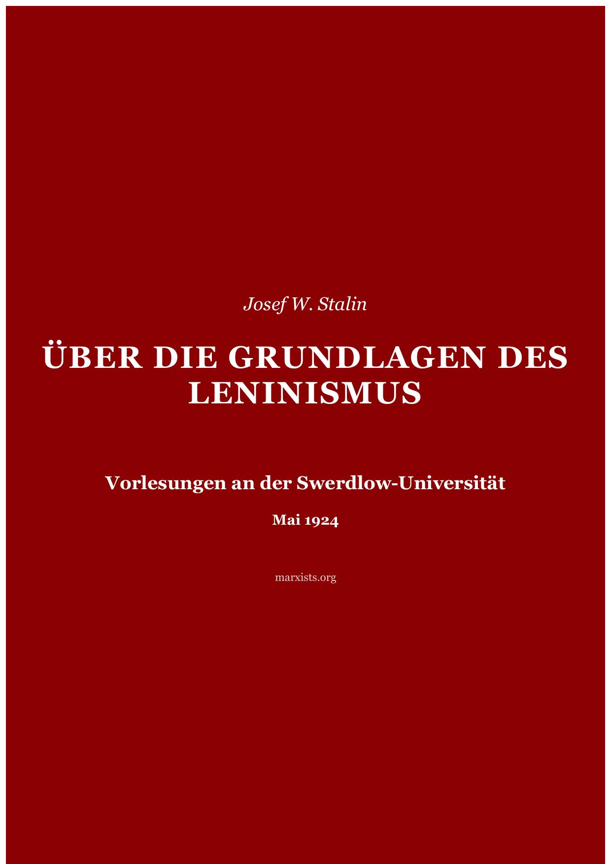 Über die Grundlagen des Leninismus