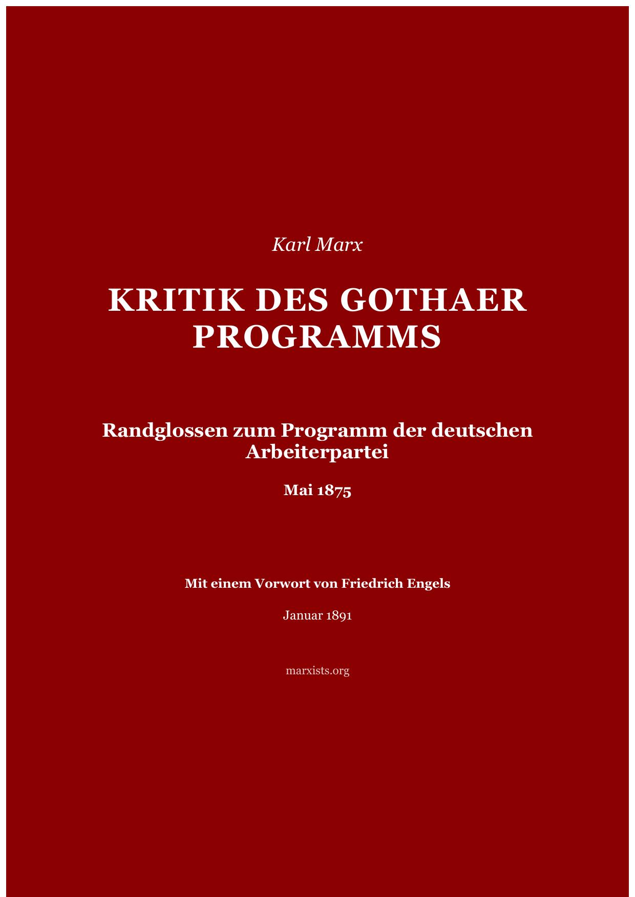 Kritik des Gothaer Programms