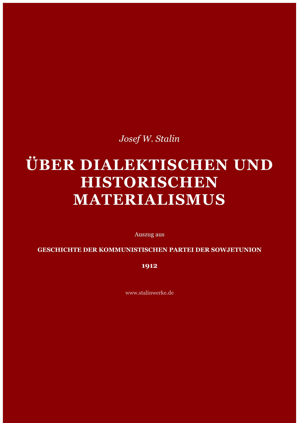 Über Dialektischen und Historischen Materialismus