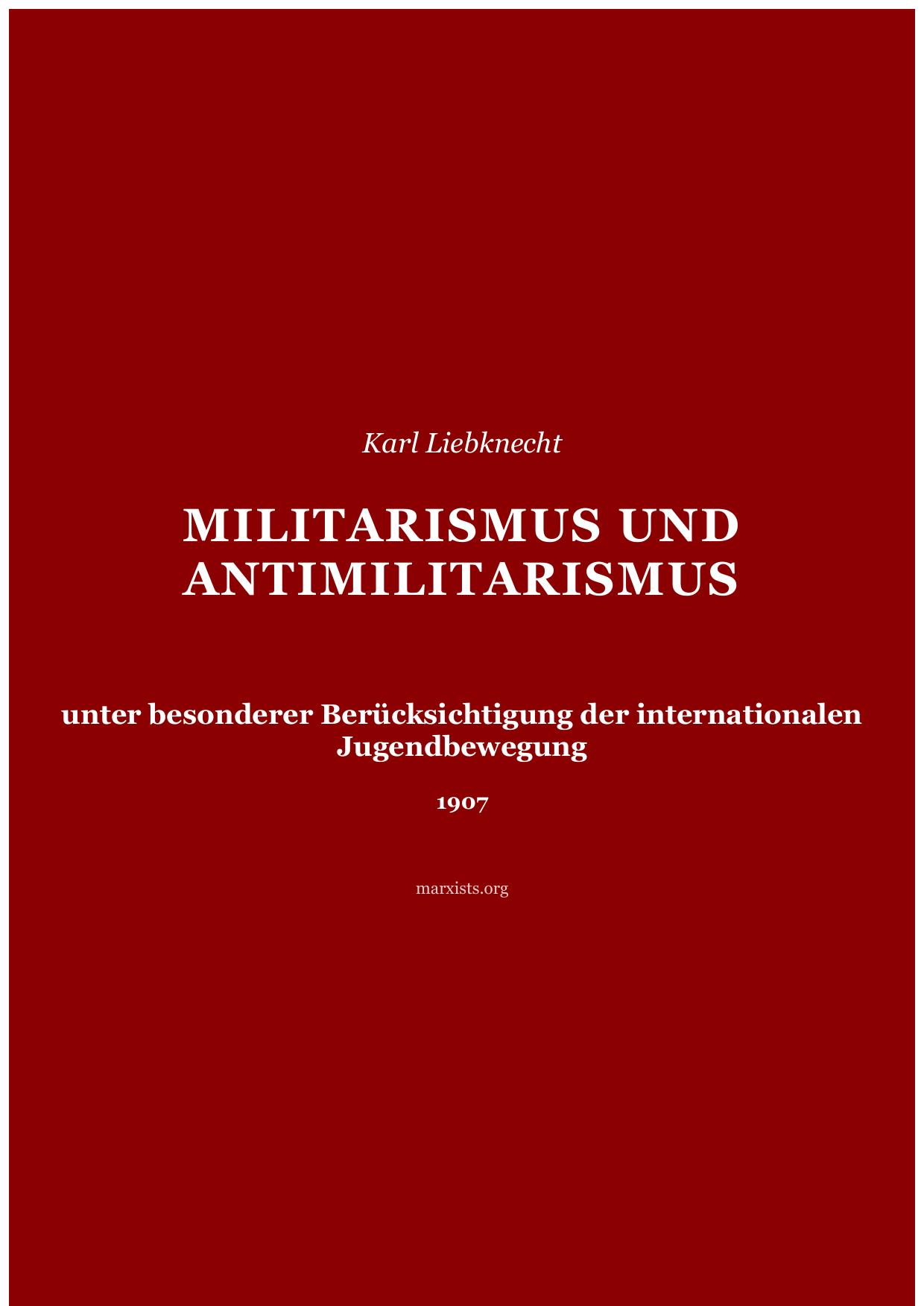 Militarismus und Antimilitarismus